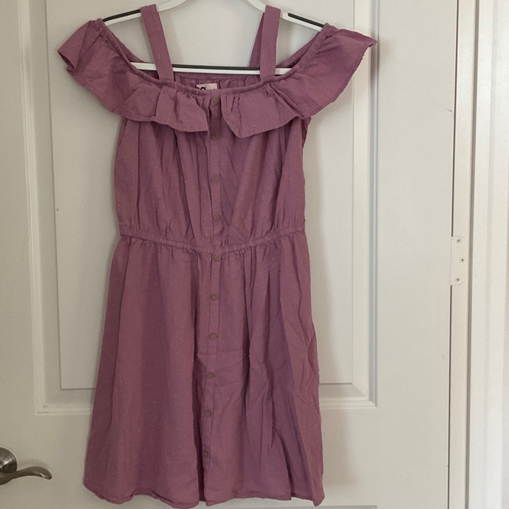 SO Lavender Off-Shoulder Kids Dress